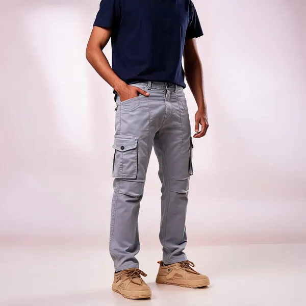 Grey_Cargo_Fit_Pants_For_Men