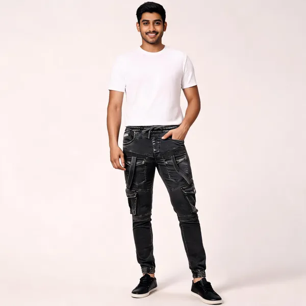 Black_Denim_Cargo_Jogger_Pants_For_Men