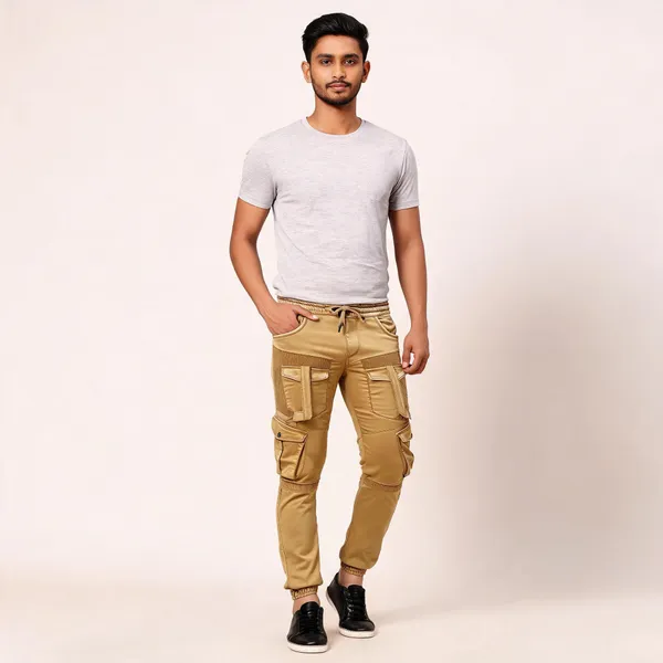 Beige_Cargo_Jogger_Pants_For_Men