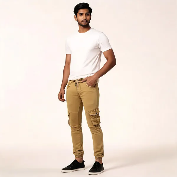 Beige_Cargo_Jogger_Pants_For_Men
