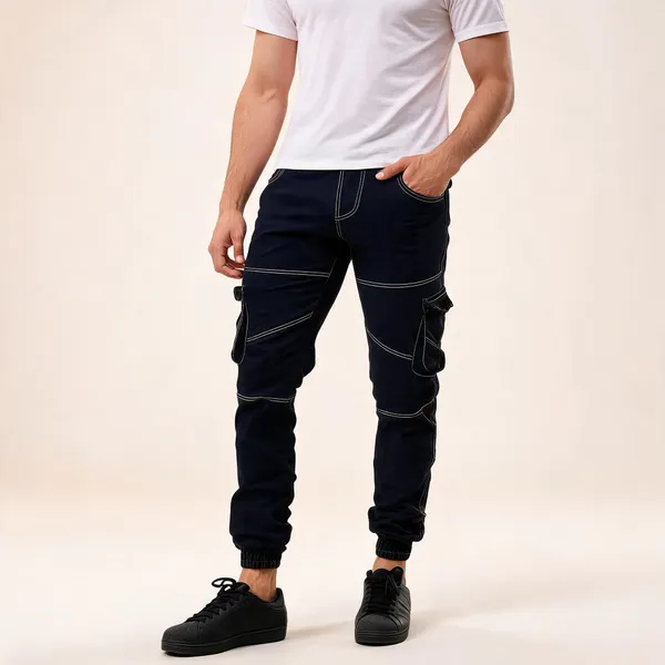 Blue_Cargo_Jogger_Pants_For_Men