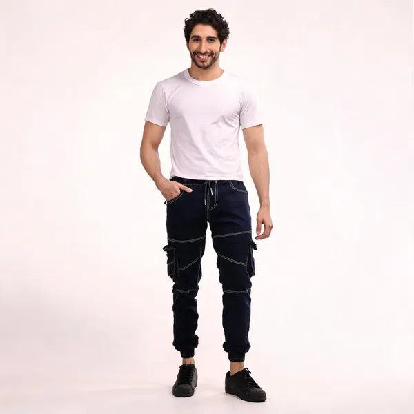 Blue_Cargo_Jogger_Pants_For_Men