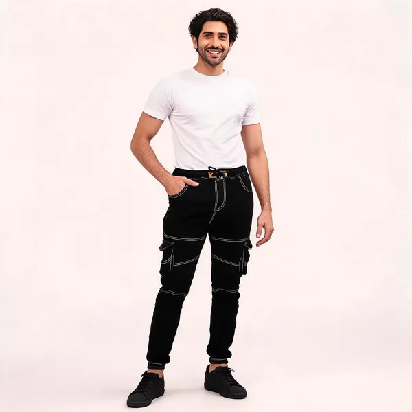 Black_Cargo_Jogger_Pants_For_Men