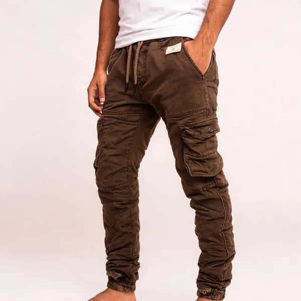 Brown_Casual_Cargo_Joggers_For_Men