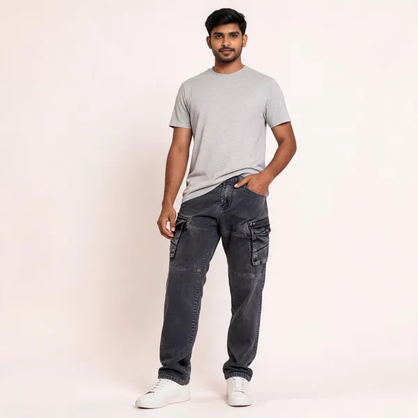 Grey_Denim_Cargo_Pants_For_Men