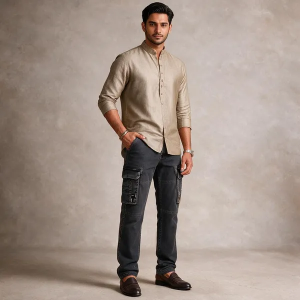 Dark_Grey_Cotton_Regular_Fit_Cargo_Pants_For_Men