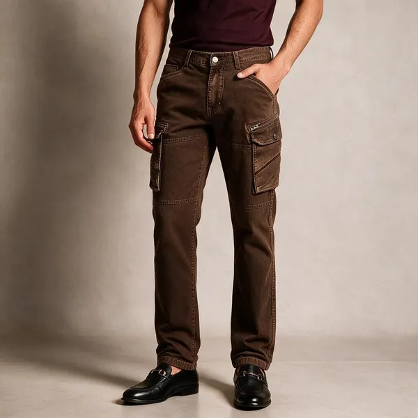 Brown_Cotton_Regular_Fit_Cargo_Pants_For_Men