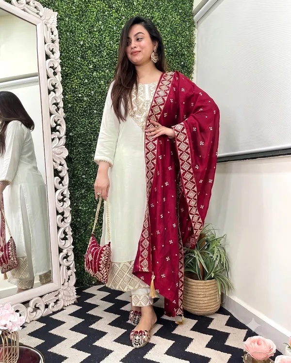 White_Roman_Silk_Embroidered_Straight_Kurta_Set_For_Women