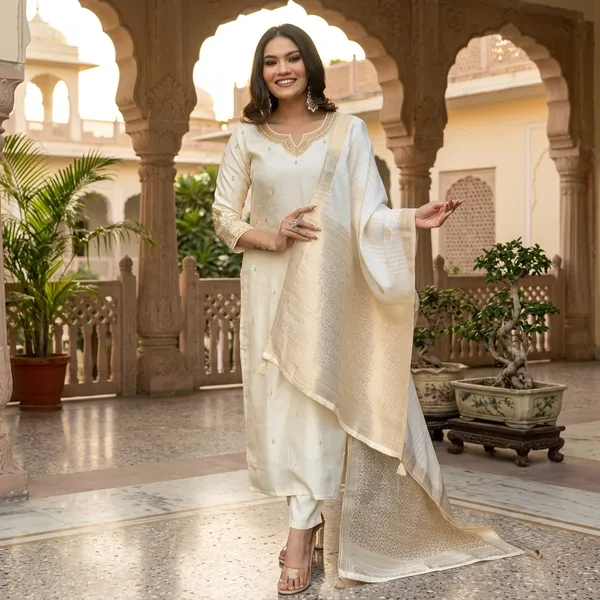 White_Silk_Straight_Embroidered_Kurta_Set_For_Women