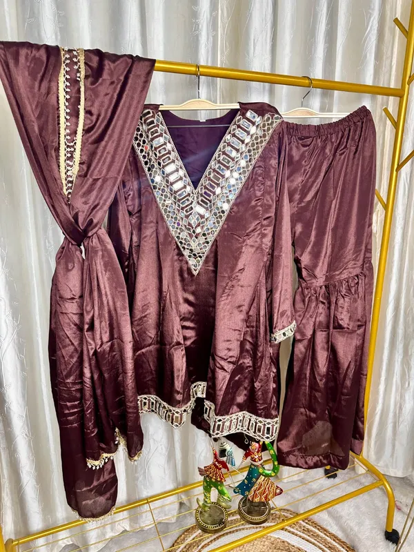 Chocolate_Silk_Anarkali_Embellished_Suit_Set_For_Women