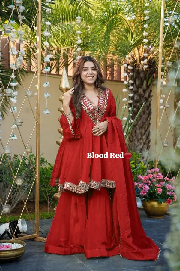 Red_Silk_Embellished_Flared_Anarkali_Suit_Set_For_Women