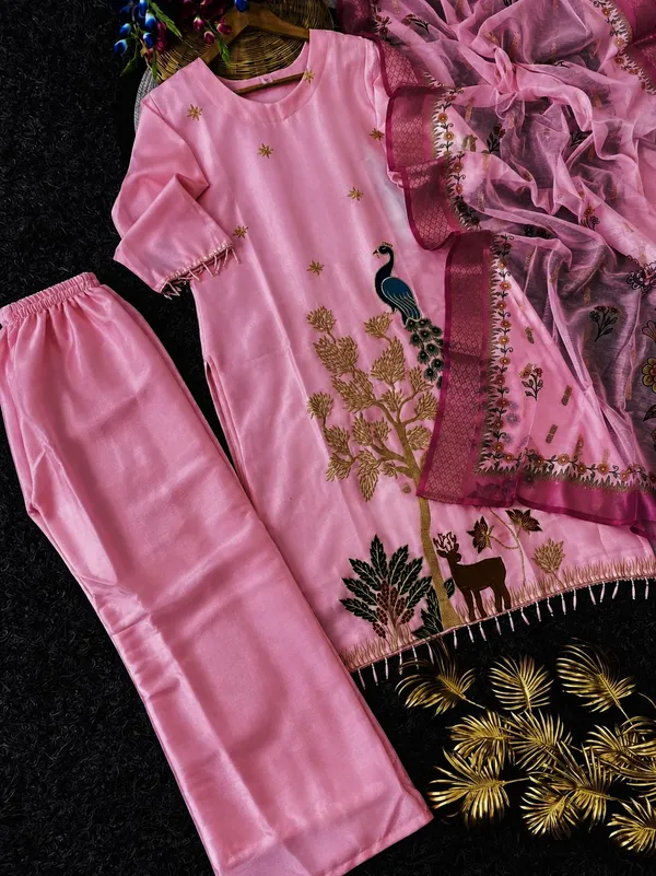 Pink_Silk_Embroidered_Straight_Kurta_Set_For_Women