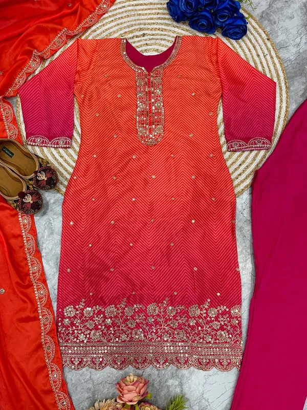 Orange_Silk_Straight_Embroidered_Kurta_Set_For_Women