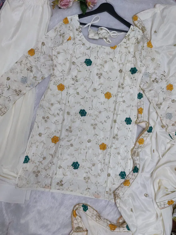White_Silk_Straight_Embroidered_Kurta_Set_For_Women