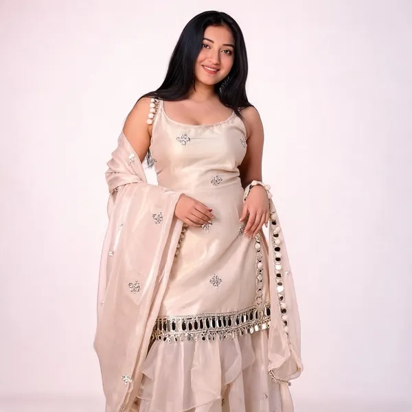 Beige_Silk_Sleeveless_Flared_Sharara_Suit_Set_For_Women