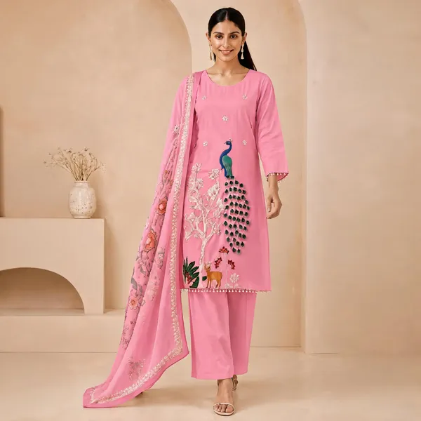 Pink_Silk_Embroidered_Straight_Kurta_Set_For_Women