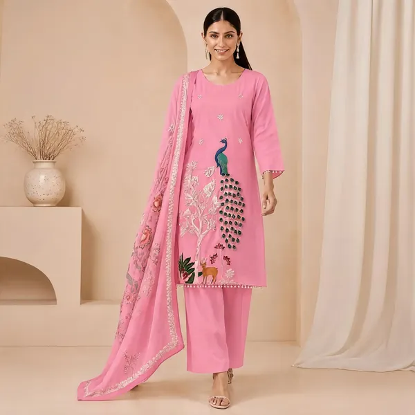 Pink_Silk_Embroidered_Straight_Kurta_Set_For_Women