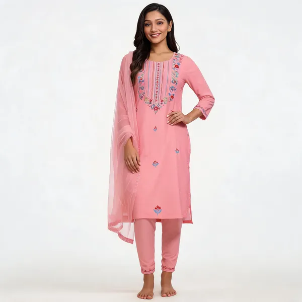 Pink_Chanderi_Silk_Embroidered_Straight_Kurta_Set_For_Women