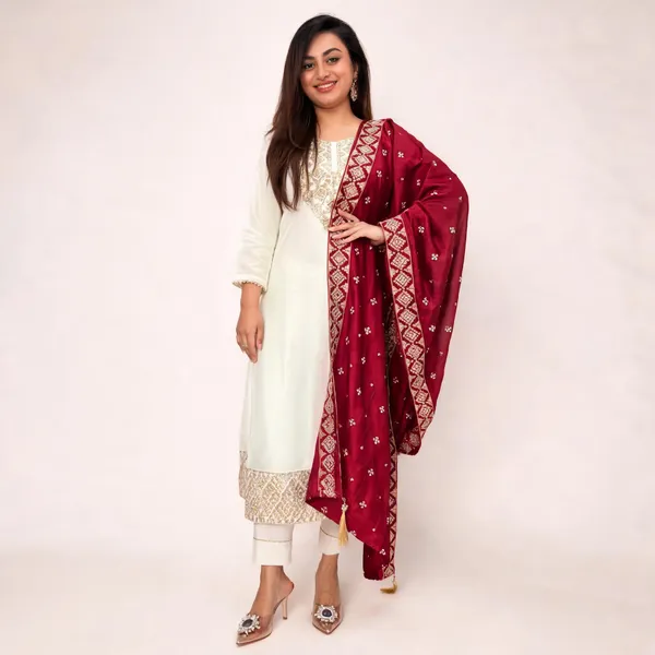 White_Roman_Silk_Embroidered_Straight_Kurta_Set_For_Women