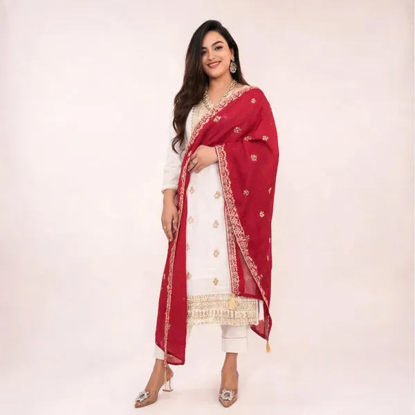 White_Roman_Silk_Embroidered_Straight_Kurta_Set_For_Women