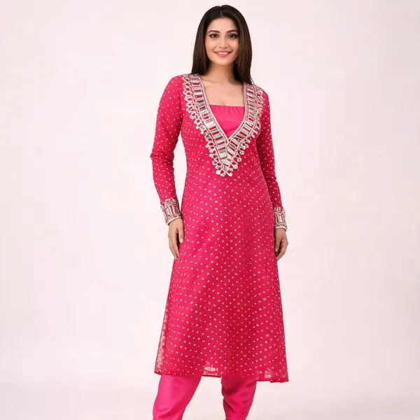 Red_Fox_Georgette_Printed_Straight_Kurta_Set_For_Women