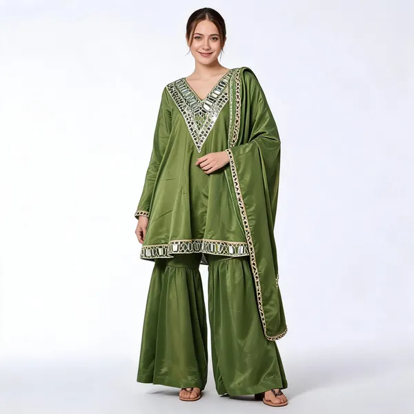 Green_Silk_Embellished_Anarkali_Sharara_Set_For_Women