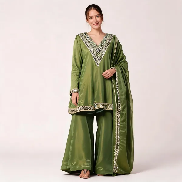 Green_Silk_Embellished_Anarkali_Sharara_Set_For_Women