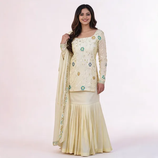 Cream_Silk_Embroidered_Sharara_Suit_Set_For_Women