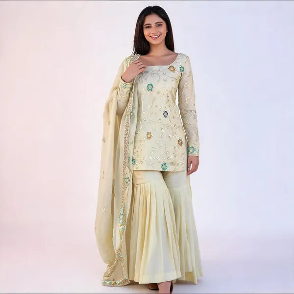 Cream_Silk_Embroidered_Sharara_Suit_Set_For_Women