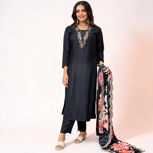 Black_Muslin_Silk_Straight_Embroidered_Suit_Set_For_Women