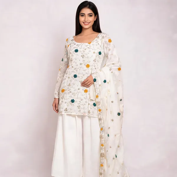 White_Silk_Straight_Embroidered_Kurta_Set_For_Women