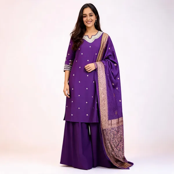 Purple_Silk_Straight_Embroidered_Kurta_Set_For_Women