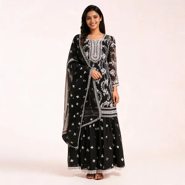 Black_Georgette_Anarkali_Embroidered_Suit_Set_For_Women
