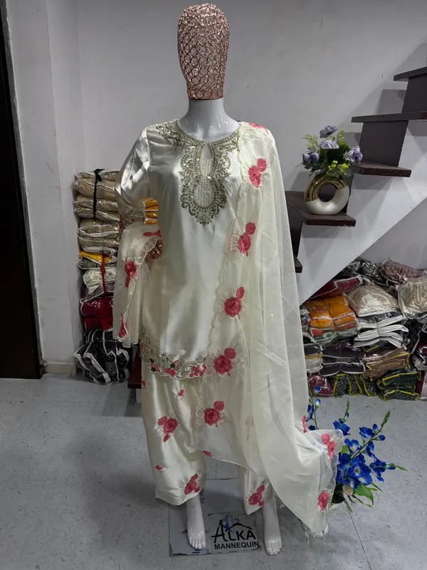 Ivory_Satin_Embroidered_Straight_Salwar_Suit_Set_For_Women
