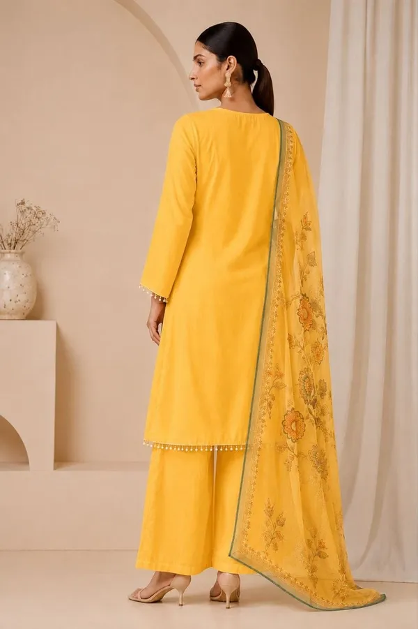 Yellow_Silk_Embroidered_Straight_Kurta_Set_For_Women