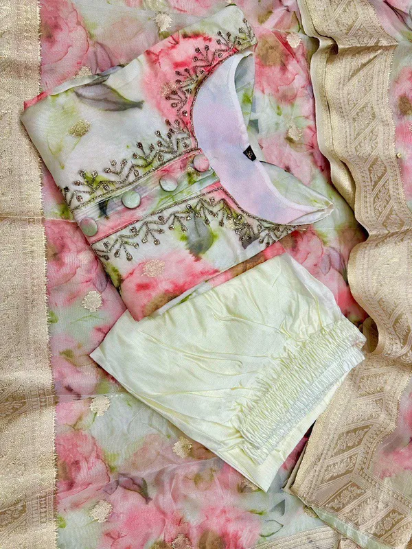Cream_Floral_Print_Straight_Kurta_Set_for_Women
