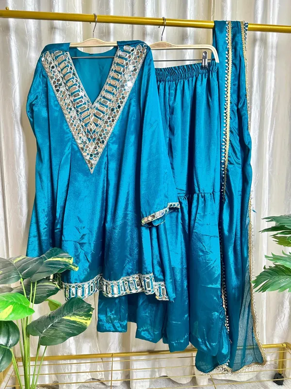 Blue_Silk_Embellished_Straight_Kurta_Set_For_Women
