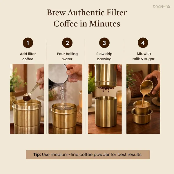 Brass_Coffee_Filter_With_Tumbler_And_Saucer_Set