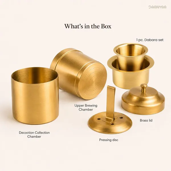 Brass_Coffee_Filter_With_Tumbler_And_Saucer_Set