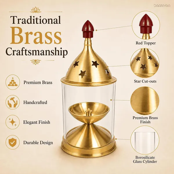 Brass_Oil_Lamp_With_Glass_Shade