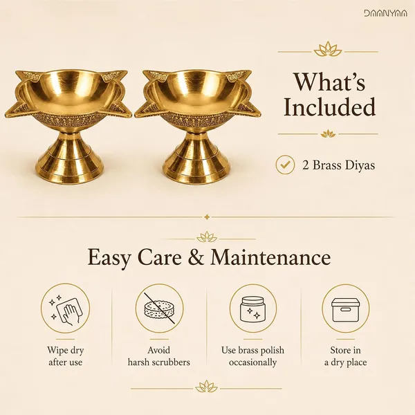 Brass_Chowmukhi_Diya(Set_of_2)