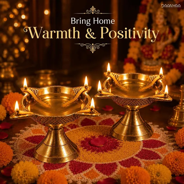 Brass_Chowmukhi_Diya(Set_of_2)