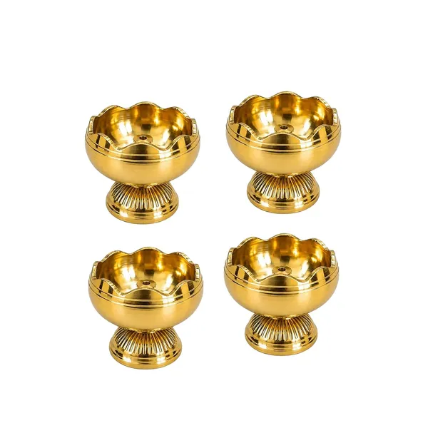 Brass_Lotus_Diya_With_Holder(Set_of_4)