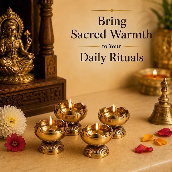 Brass_Lotus_Diya_With_Holder(Set_of_4)