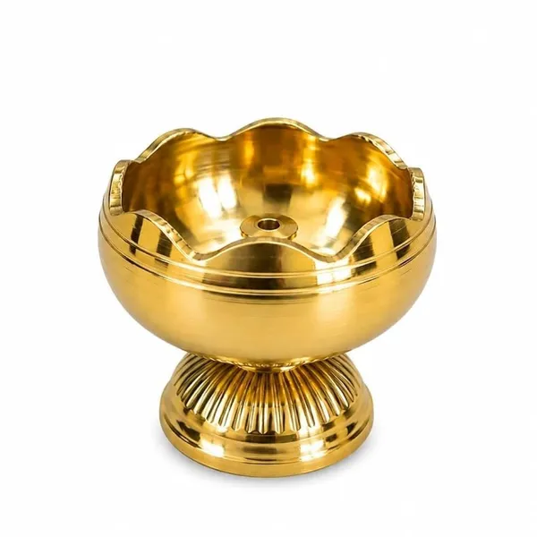 Brass_Lotus_Diya_With_Holder(Set_of_1)