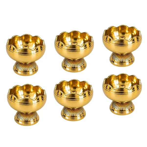 Brass_Lotus_Diya_With_Wick_Holder(Set_of_6)