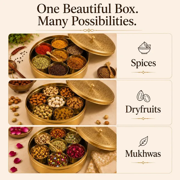 Brass_Masala_Box_With_Spoon_And_Containers