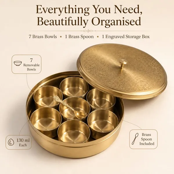 Brass_Masala_Box_With_Spoon_And_Containers