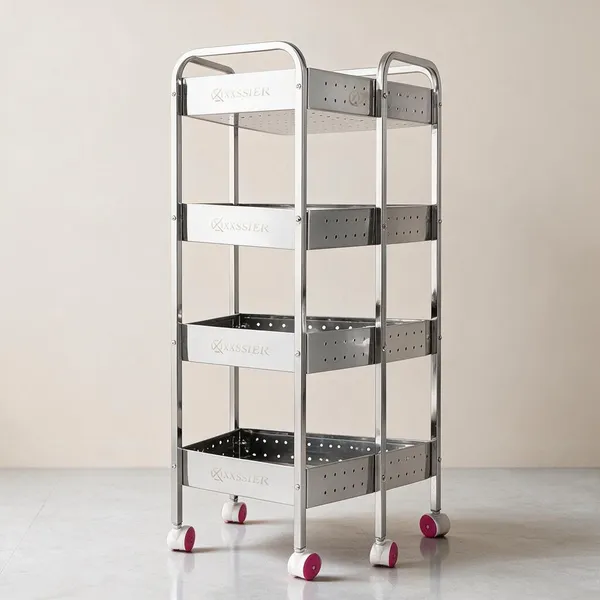 Metal_Modern_Four_Tier_Perforated_Kitchen_Trolley