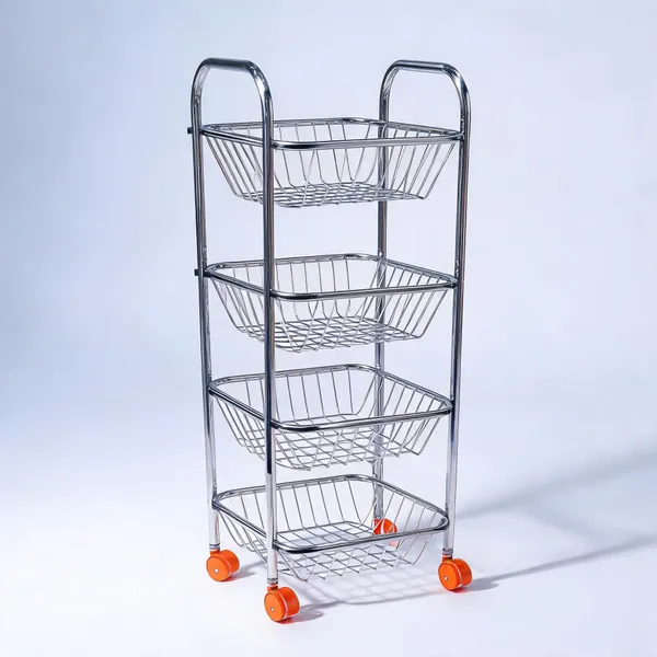 Metal_Chrome_4_Tier_Rolling_Wire_Kitchen_Rack